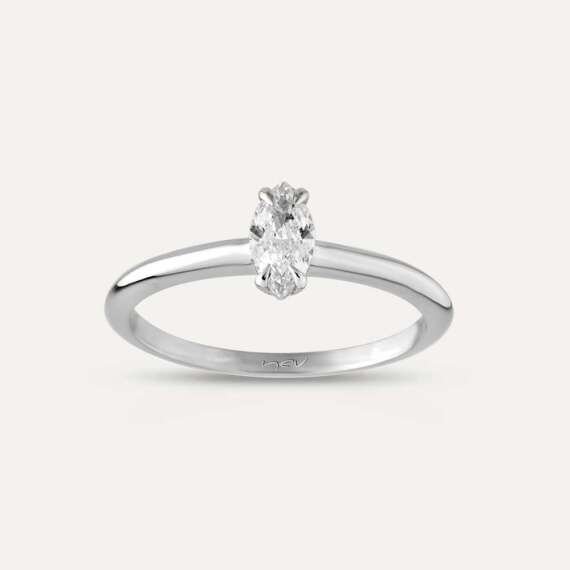 0.32 CT Marquise Cut Diamond Ring - 3