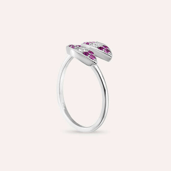 0.32 CT Purple Sapphire and Diamond White Gold Ring - 5
