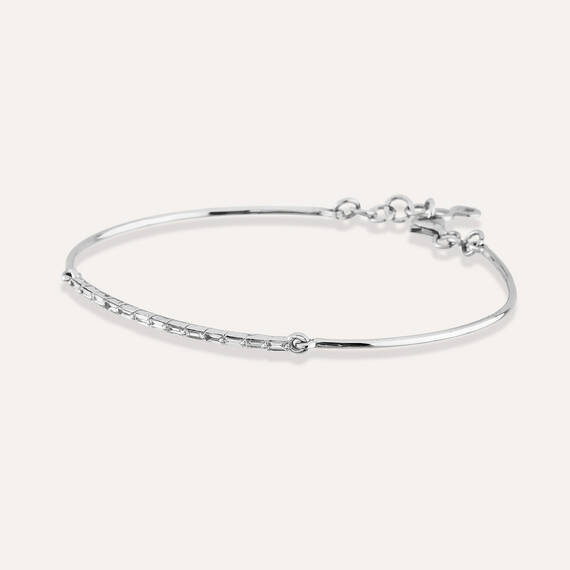 0.33 CT Baguette Cut Diamond White Gold Bracelet - 3