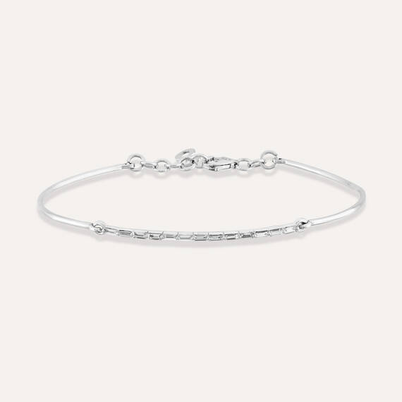 0.33 CT Baguette Cut Diamond White Gold Bracelet - 1