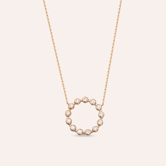 0.33 CT Diamond Rose Gold Necklace - 3