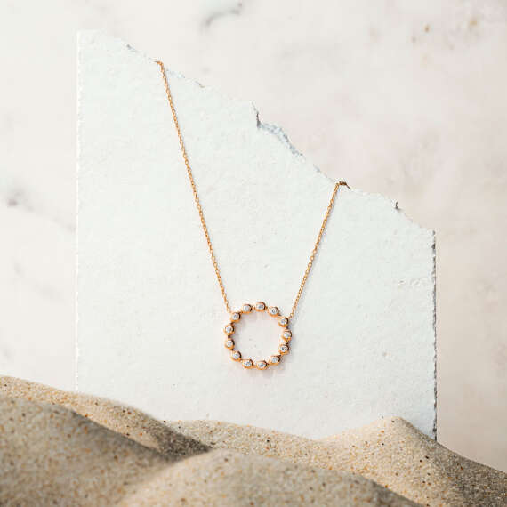 0.33 CT Diamond Rose Gold Necklace - 1