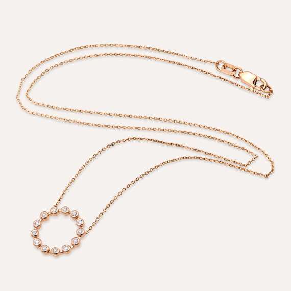 0.33 CT Diamond Rose Gold Necklace - 4