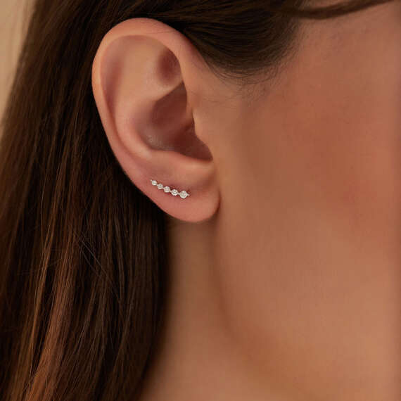 0.33 CT Diamond White Gold Earring - 2