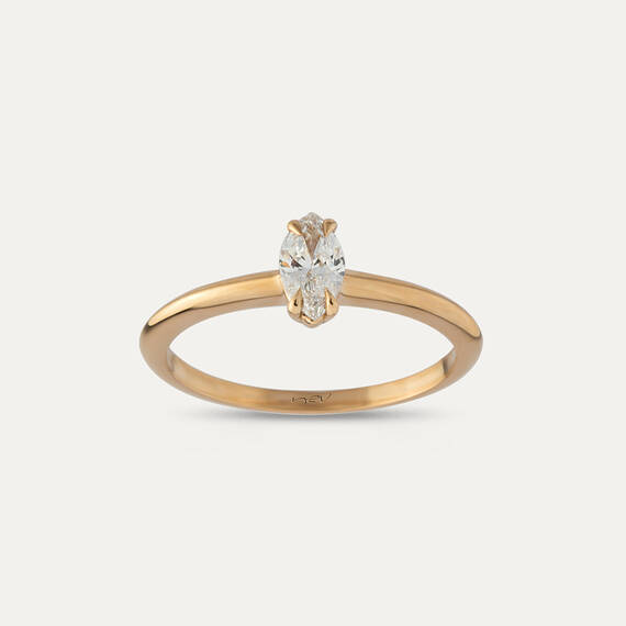 0.33 CT Marquise Cut Diamond Ring - 3