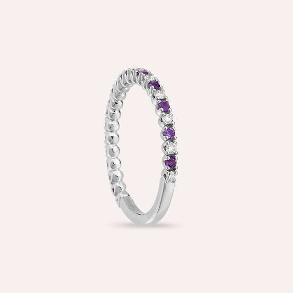 0.35 CT Amethyst and Diamond Half Eternity Ring - 5