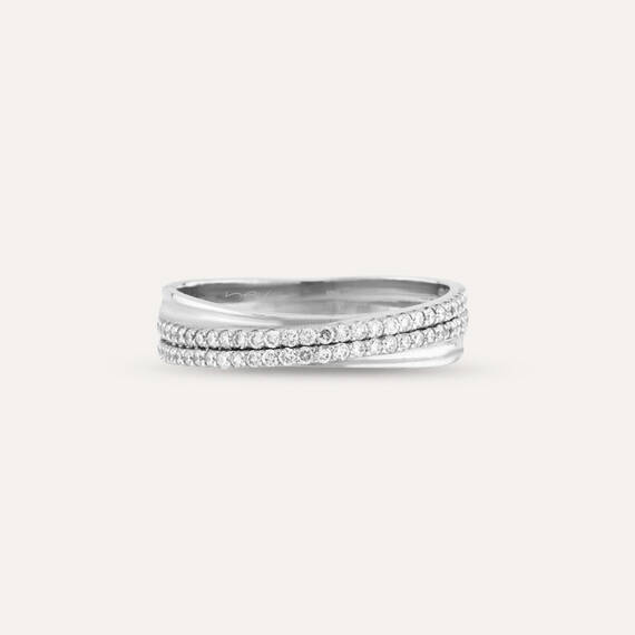 0.35 CT Diamond Spiral Half Eternity Ring - 3