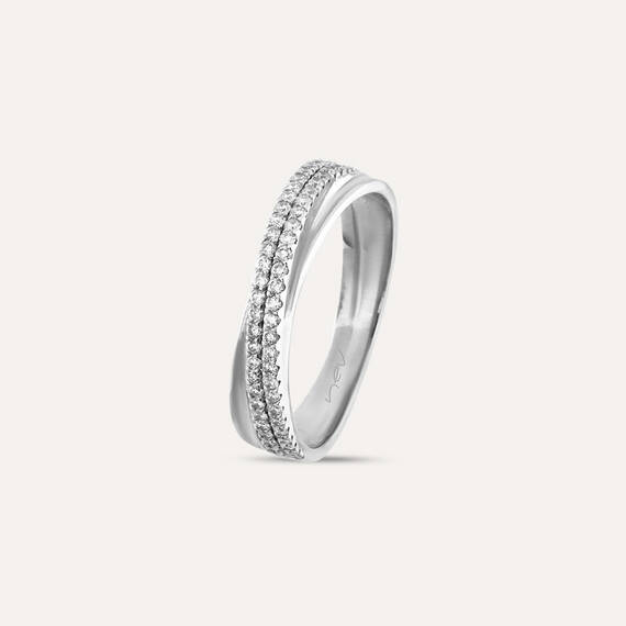 0.35 CT Diamond Spiral Half Eternity Ring - 1