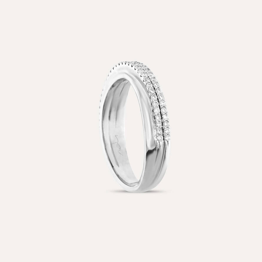 0.35 CT Diamond Spiral Half Eternity Ring