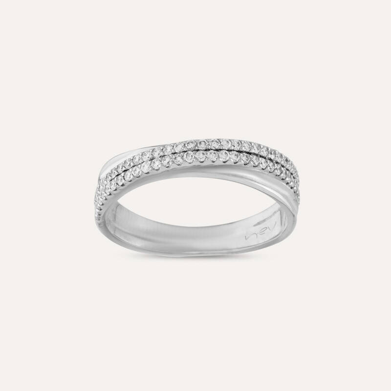 0.35 CT Diamond Spiral Half Eternity Ring