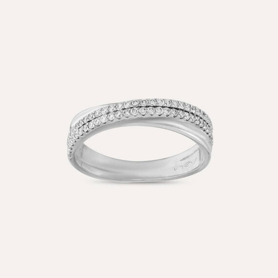 0.35 CT Diamond Spiral Half Eternity Ring - 2