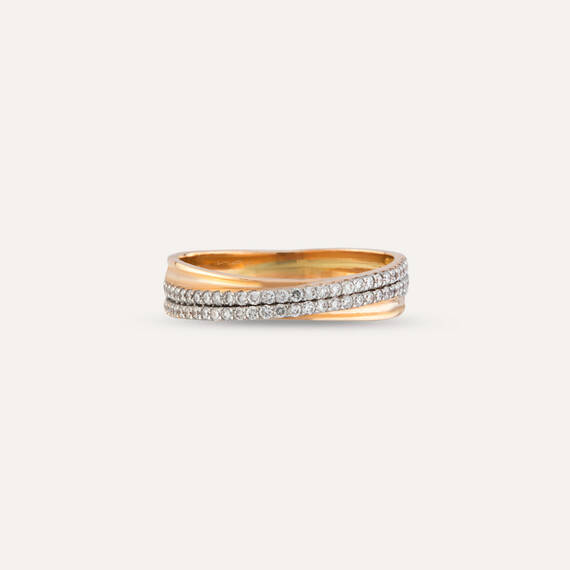 0.35 CT Diamond Spiral Half Eternity Ring - 6