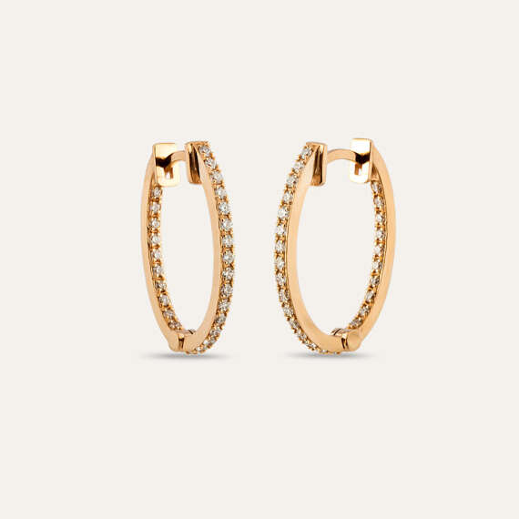 0.48 CT Diamond Rose Gold Earring - 1