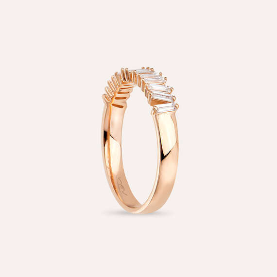0.38 CT Baguette Cut Diamond Rose Gold Ring - 5