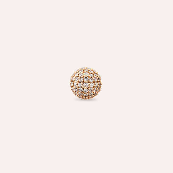 0.38 CT Diamond Rose Gold Sphere Single Earring - 2