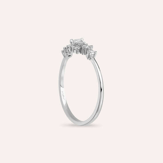 0.38 CT Pear Cut Diamond White Gold Ring - 4