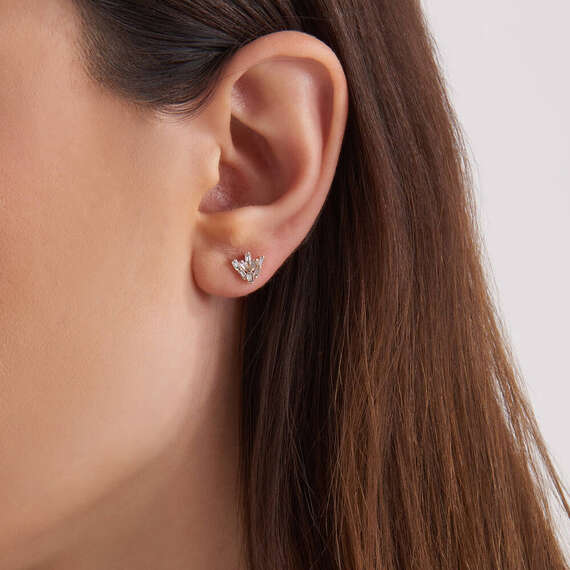 0.39 CT Baguette Cut Diamond Rose Gold Earring - 2