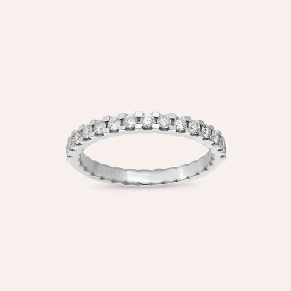 0.39 CT Diamond White Gold Half Eternity Ring - 1