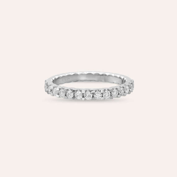 0.39 CT Diamond White Gold Half Eternity Ring - 4