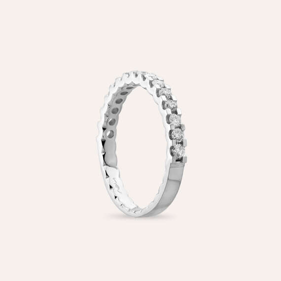 0.39 CT Diamond White Gold Half Eternity Ring - 5