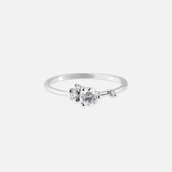 0.41 CT Diamond White Gold Ring - 4