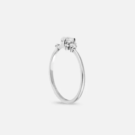 0.41 CT Diamond White Gold Ring - 5