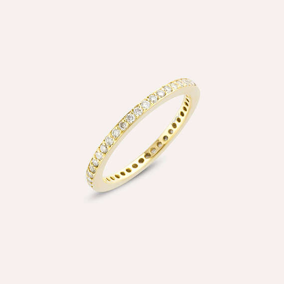 0.41 CT Diamond Yellow Gold Eternity Ring - 2