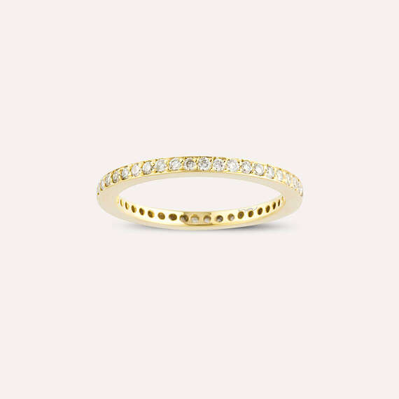 0.41 CT Diamond Yellow Gold Eternity Ring - 1