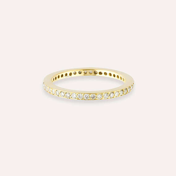 0.41 CT Diamond Yellow Gold Eternity Ring - 3