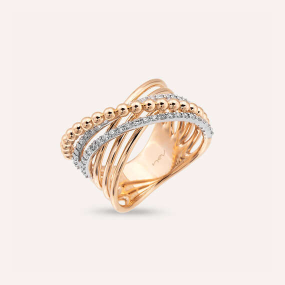 0.42 CT Diamond Rose Gold Ring - 4