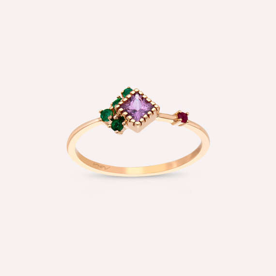 0.42 CT Multicolor Sapphire, Emerald and Ruby Ring - 3