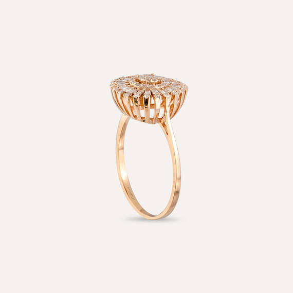 0.45 CT Baguette Cut Diamond Rose Gold Ring - 4