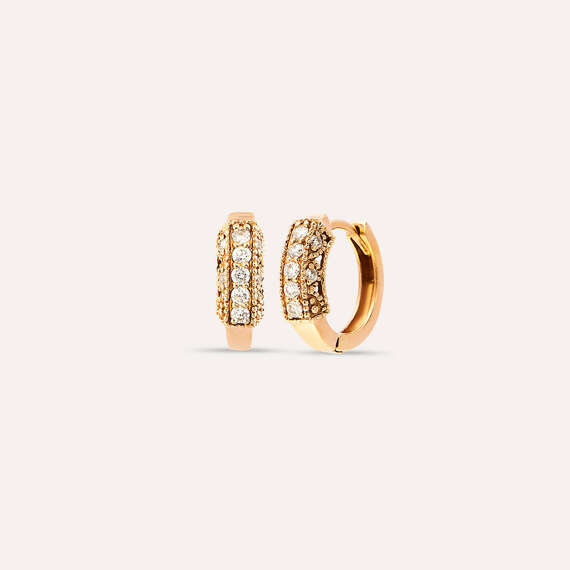 0.46 CT Diamond Rose Gold Earring - 1