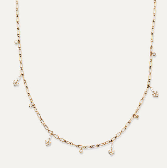 0.48 CT Baguette Cut Diamond Rose Gold Necklace - 1