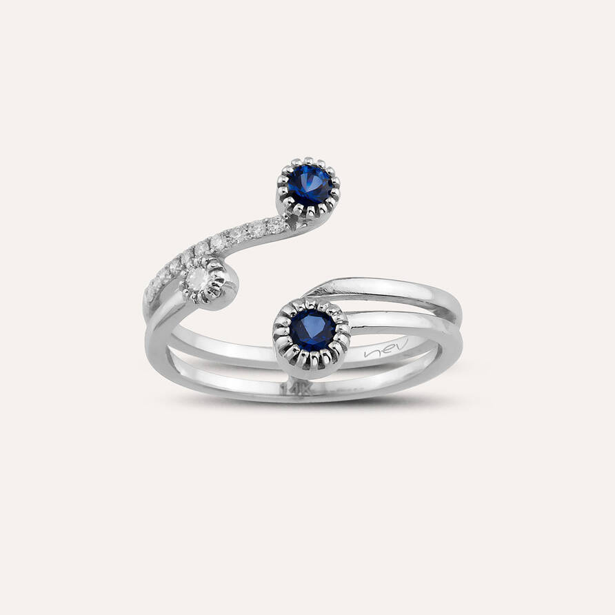 0.72 CT Sapphire and Diamond Ring