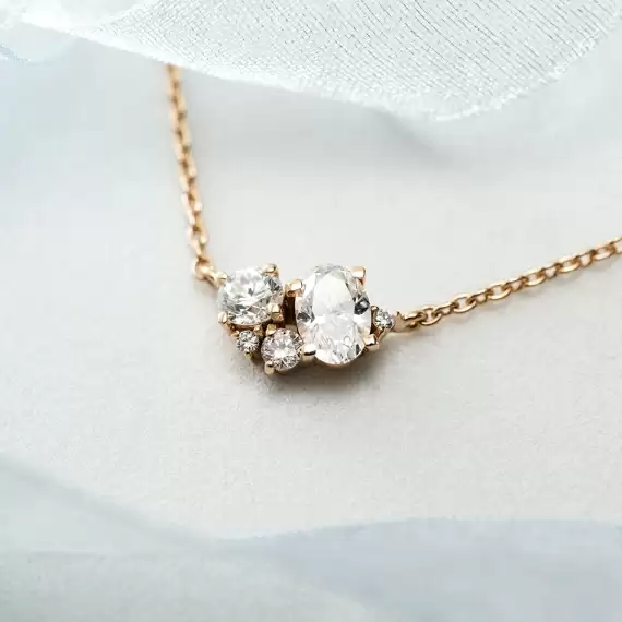 0.44 CT Diamond Rose Gold Necklace - 1