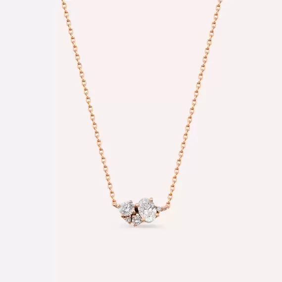0.44 CT Diamond Rose Gold Necklace - 2