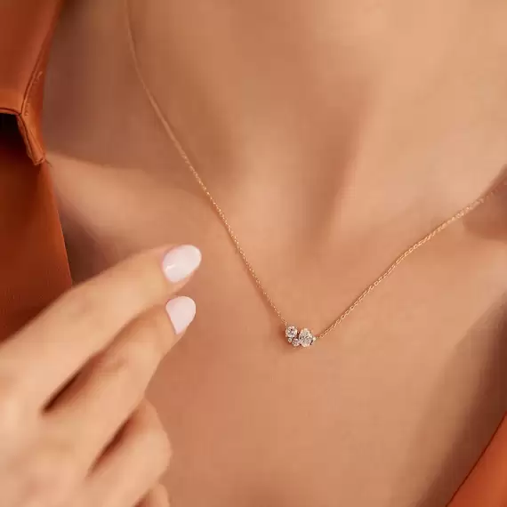 0.44 CT Diamond Rose Gold Necklace - 3