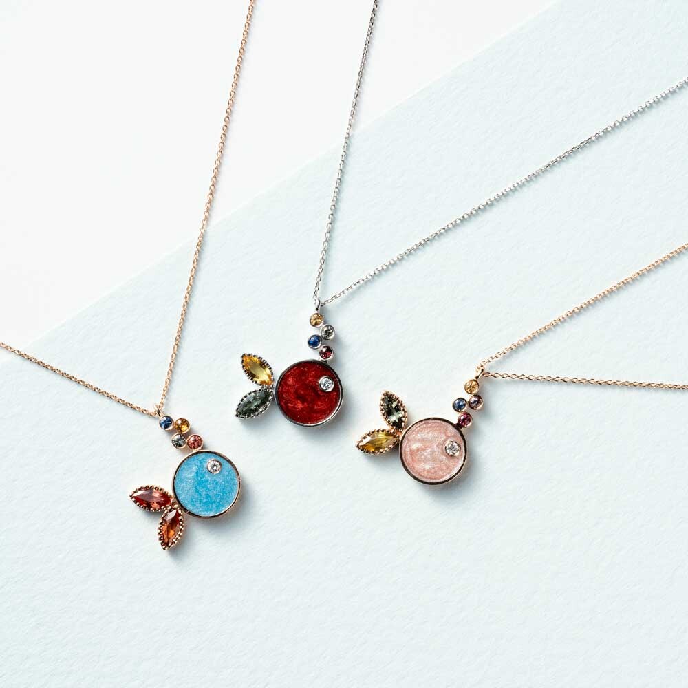 Enamel fish pendant sale