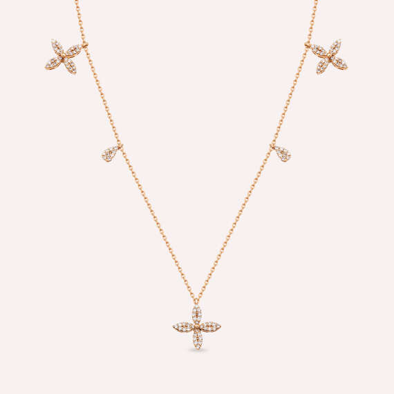 0.52 CT Diamond Rose Gold Necklace - 2