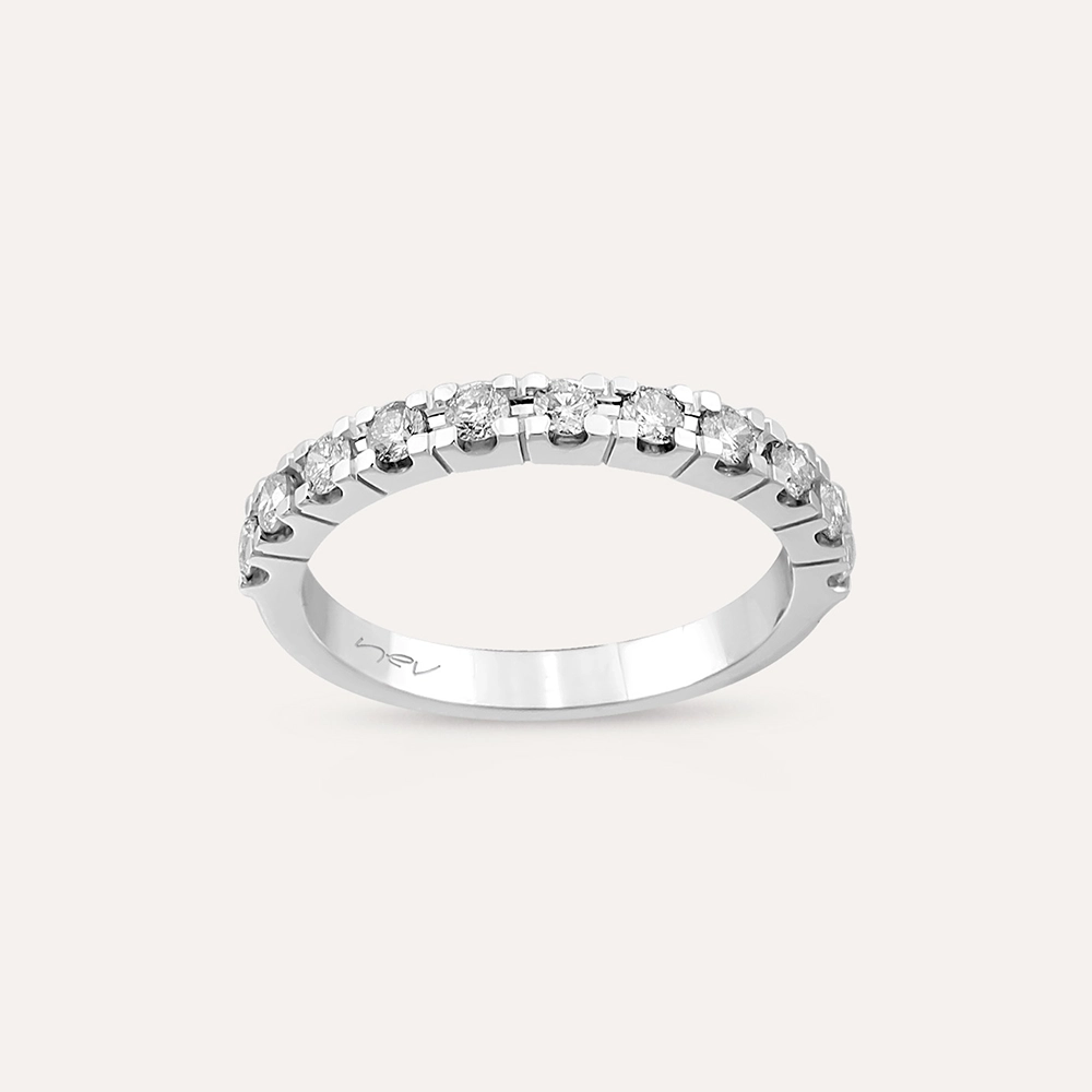 0.52 CT Diamond White Gold Half Eternity Ring - 1