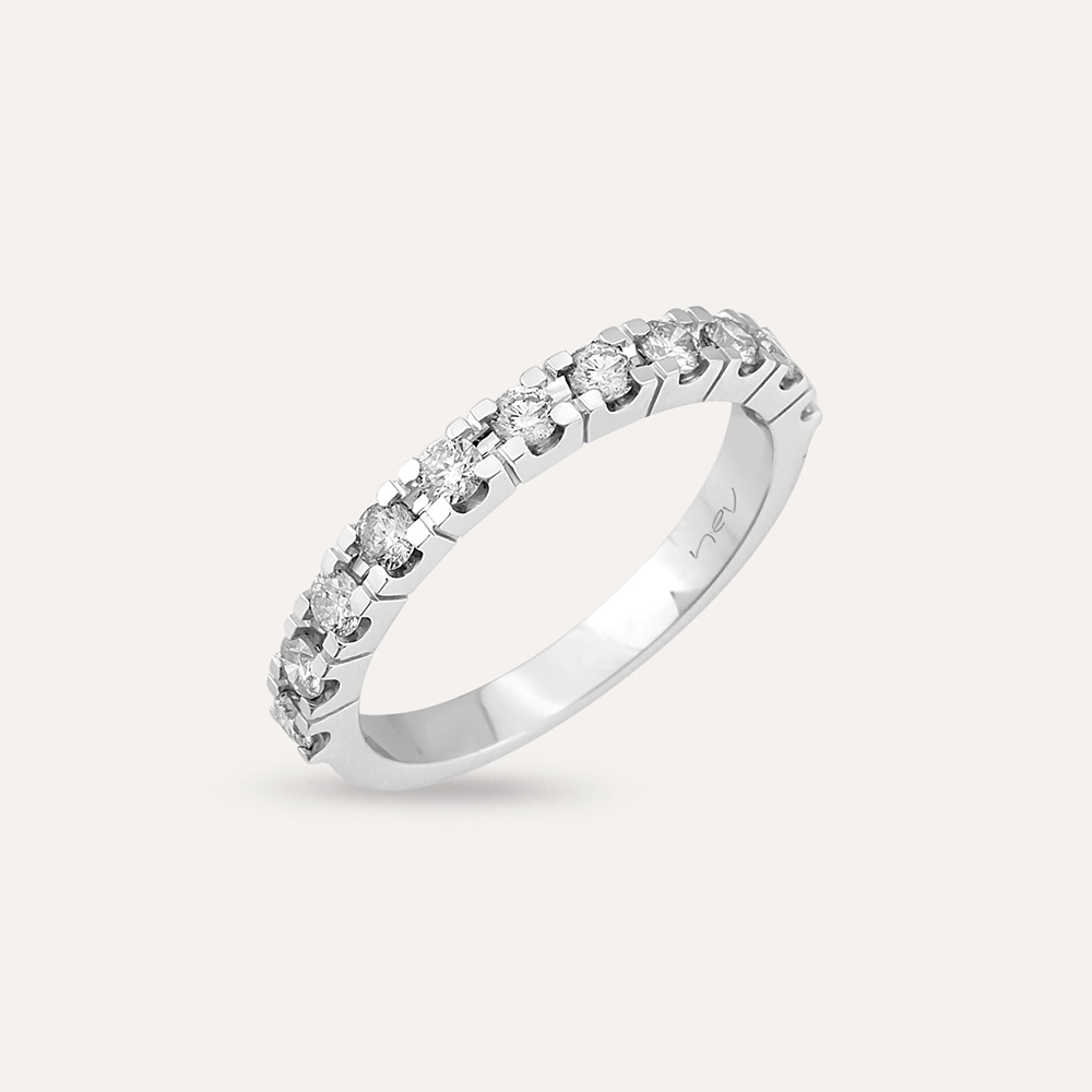 0.52 CT Diamond White Gold Half Eternity Ring - 3