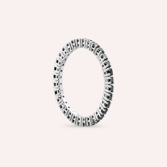 0.53 CT Black Diamond White Gold Eternity Ring - 4