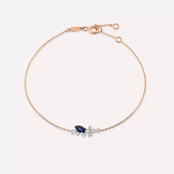 0.53 CT Sapphire and Diamond Rose Gold Bracelet - 1