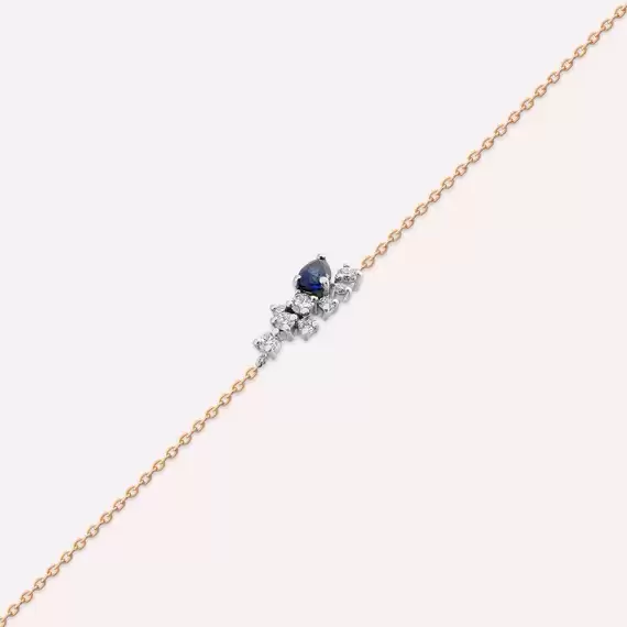 0.53 CT Sapphire and Diamond Rose Gold Bracelet - 4