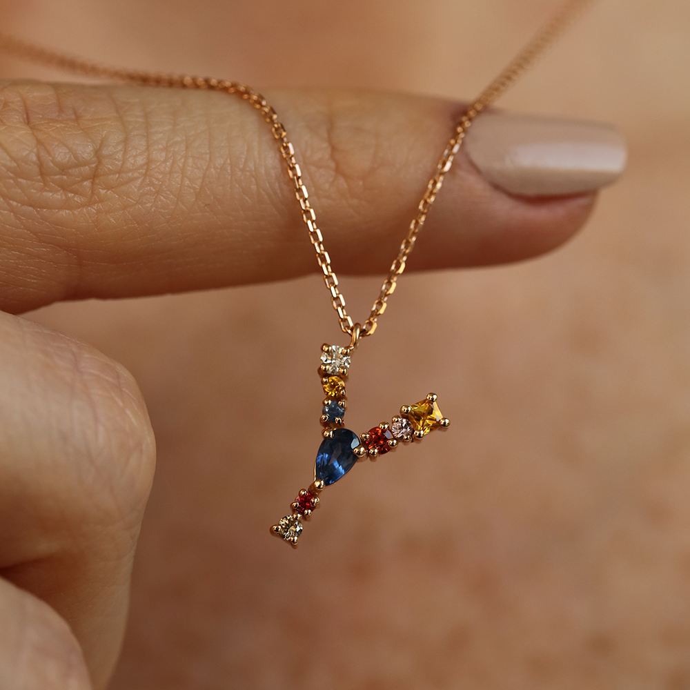 Rainbow Sapphire Beaded Necklace - 220-4418