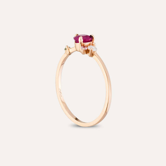 0.66 CT Multicolor Sapphire and Diamond Rose Gold Ring - 4
