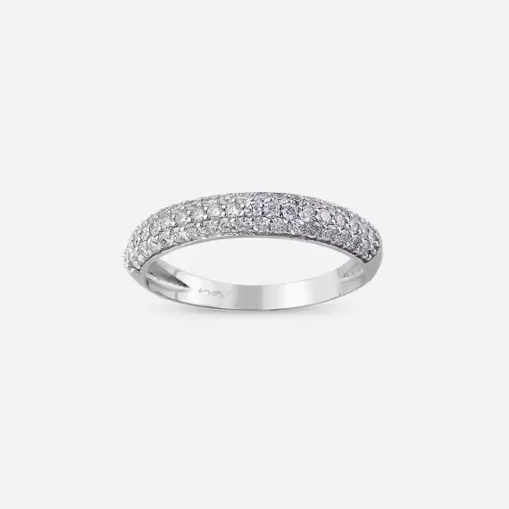 0.56 CT Diamond White Gold Half Eternity Ring - 1