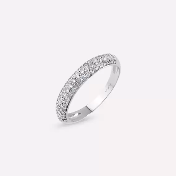0.56 CT Diamond White Gold Half Eternity Ring - 2