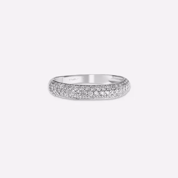 0.56 CT Diamond White Gold Half Eternity Ring - 3